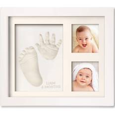 KeaBabies Baby Handprint and Footprint Keepsake Kit Frame 11 x 8.8 (Alpine White)