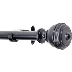 Deco Window Deco Window 1 Adjustable Curtain Rod for Doors with Oval Finials & Brackets Set