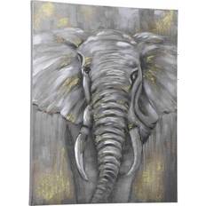 Grey Framed Art Homcom Elephant Framed Art 85.5x105.5cm