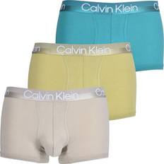 Green Men's Underwear Calvin Klein Modern StructureTrunks 3-pack - Deep Lake/Pistache/Winter Linen
