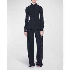Victoria Beckham Black Spread Collar Shirt Black