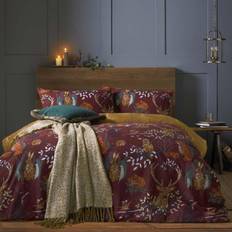 Red Bed Linen Riva Forest Fauna Duvet Cover Red, White, Green