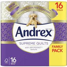 Andrex Toilet & Household Papers Andrex Supreme Quilts Toilet Rolls Fragrance-Free 3 Super Soft
