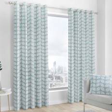 Blue Curtains Fusion Delft Duck Egg Eyelet