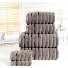 Rapport Furnishings 550 gsm Ribbed Bath Towel Black, Grey