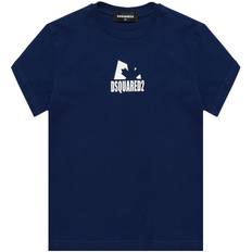 DSquared2 Boys Logo Print Cotton T-Shirt Navy 16Y