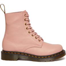 Pink - Women Lace Boots Dr. Martens 1460 Pascal Virginia - Peach Beige