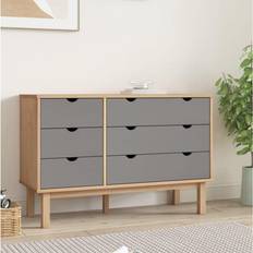 vidaXL Cabinet OTTA Brown&Grey 113.5x39.5x73cm Chest of Drawer