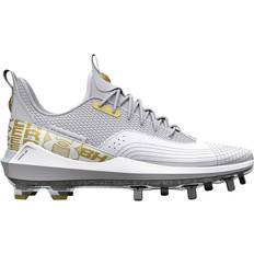 Gold - Men Baseball Shoes Under Armour Men's Harper Metal Baseball Cleats, White/Gold