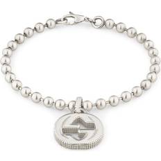 Gucci Interlocking G Charm Bead Bracelet - Silver