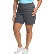 Just My Size Plus Pocket Jersey Shorts, Women's, 2XL, Dark Grey