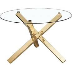 Gold Dining Sets LPD Round Glass Top Dining Set