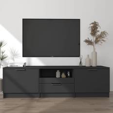 vidaXL black Cabinet Brown TV Bench