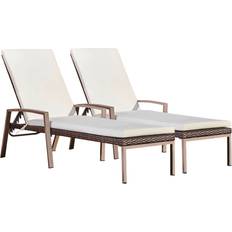 Teamson Home Patio Chaise Lounger Set 2 arm