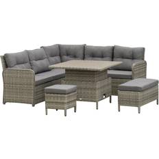 OutSunny 860-283V70MB Outdoor Lounge Set, 1 Table incl. 2 Chairs & 1 Sofas