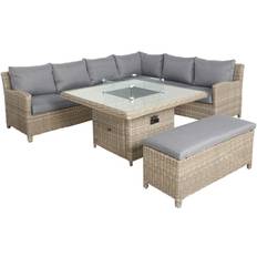 Grey Outdoor Lounge Sets Royalcraft Wentworth Fire Pit Deluxe Corner Outdoor Lounge Set