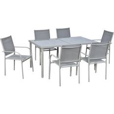 OutSunny 84G-039V00GY Patio Dining Set, 1 Table incl. 6 Chairs