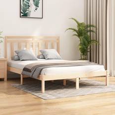 vidaXL brown, 120 Solid Bed Frame