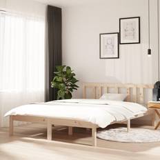 vidaXL brown, 120 Solid Wood Bed Frame