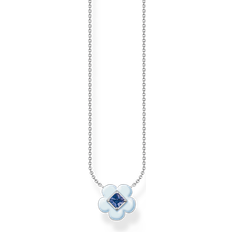 Thomas Sabo Charming Flower With Blue Stone Necklace KE2185-496-1