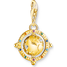 Thomas Sabo Charm pendant colourful globe gold plated multicoloured 1923-488-7