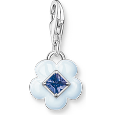 Grey Charms & Pendants Thomas Sabo Silver Pastel Blue Flower Charm