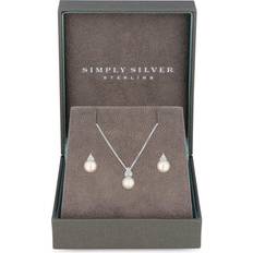 Simply Silver Sterling 925 Freshwater Pearl Set Gift Boxed