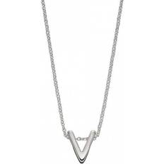 Beginnings Initial V Plain Silver Initial Necklace N4449