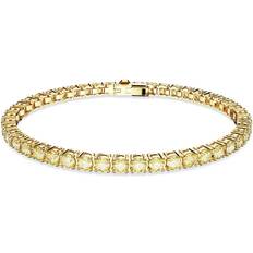 Swarovski Matrix Tennis Bracelet - Gold/Transparent