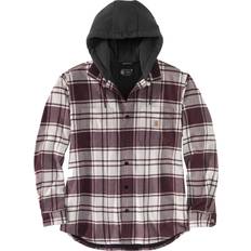 Carhartt Men's Rugged Flex Relaxed Fit Flannel Fleece Lined Hooded Shirt Jac, Malt