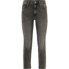 Women - XL Jeans Only Emily High Waisted Straight Leg Jeans - Grey/Dark Grey Denim