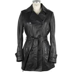 Emilio Romanelli Black Leather Jackets & Women's Coat