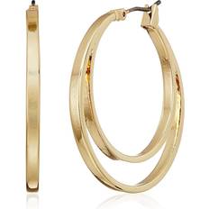 Nine West Gold-Tone Row Hoop Earrings