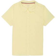 French Toast Little & Big Girls Short Sleeve Button-Down Shirt, Yellow Yellow