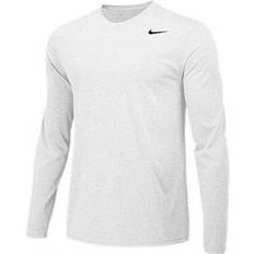 Nike Kid's Legend Long Sleeve Athletic T-shirt - White/Cool Grey