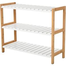 Homcom 3-Tier Natural/White Shoe Rack 70x57.5cm