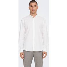 Only & Sons Slim Fit Chinese Collar Shirt - White