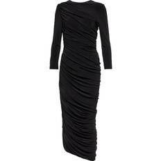 Norma Kamali Diana ruched jersey maxi dress black