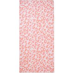 Polyester Towels Leopard Microfibre Quick Dry Bath Towel Pink