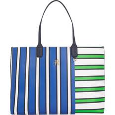 Tommy Hilfiger Iconic Mixed Stripe Tote BLUE/GREEN MIX One Size