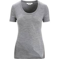 Icebreaker Tech Lite II Plume SS Scoop Tee Women gritstone heather female 2023 Midlayer, Shirts & Tops