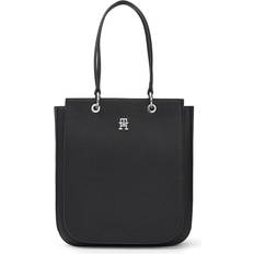 Tommy Hilfiger Textured Monogram Work Tote - Black