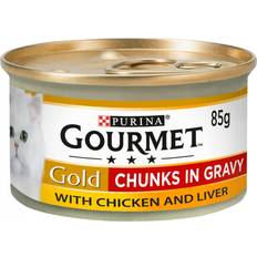 Gourmet Gold Tinned Cat Food Chicken and Liver In Gravy 85g