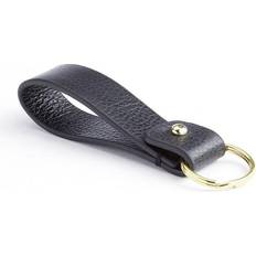 New York Leather Loop Key Fob - Black