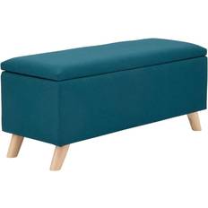 Blue Benches GFW Secreto Fabric Ottoman Lift UP Teal Storage Bench 98x43cm
