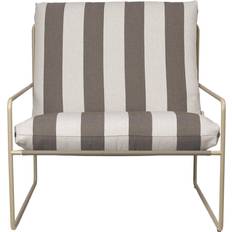 Ferm Living Lounge Chairs Ferm Living Desert Sessel Cash stripe-chocolate Loungestuhl