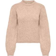 Only Ballon Sleeve Knit Sweater - White/Tapioca