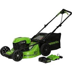 Greenworks Self-propelled - With Collection Box Lawn Mowers Greenworks 2532502 Battery Powered Mower