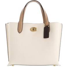 White Totes & Shopping Bags Coach Willow Tote 24 - Brass/Chalk Multi