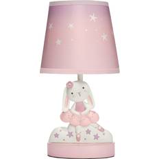 Bedtime Originals Tiny Dancer Bunny & Stars Pink Nursery Lamp with Shade & Bulb Night Light